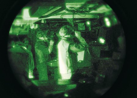 The bridge team of HMCS Charlottetown as the Canadian frigate and HMS Liverpool thwart a small boat attack by pro-Gaddafi forces. Photo: Corporal Chris Ringius/Canadian DND.